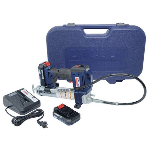 Lincoln Industrial 1884 PowerLuber 20V Li-Ion Grease Gun Kit, Two Batteries