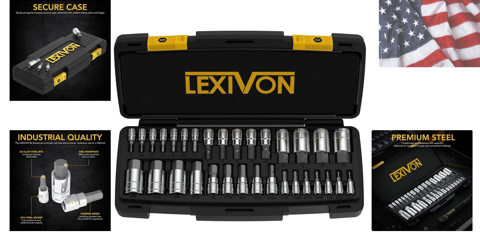 Master HEX Bit Socket Set, S2 Alloy Steel | Complete 32-Piece, SAE and Metri…