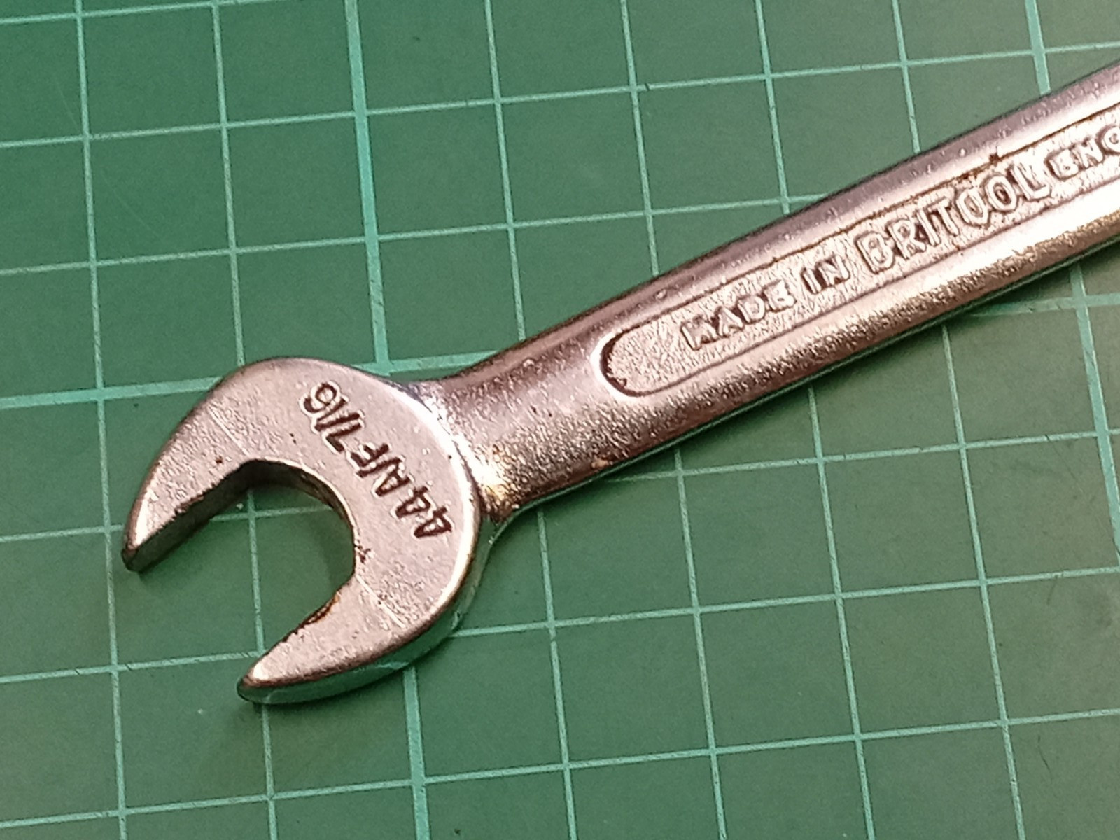 Vintage BRITOOL 6J4350, 7/16″ x 1/2″ AF, Open Ended Spanner, Made In England