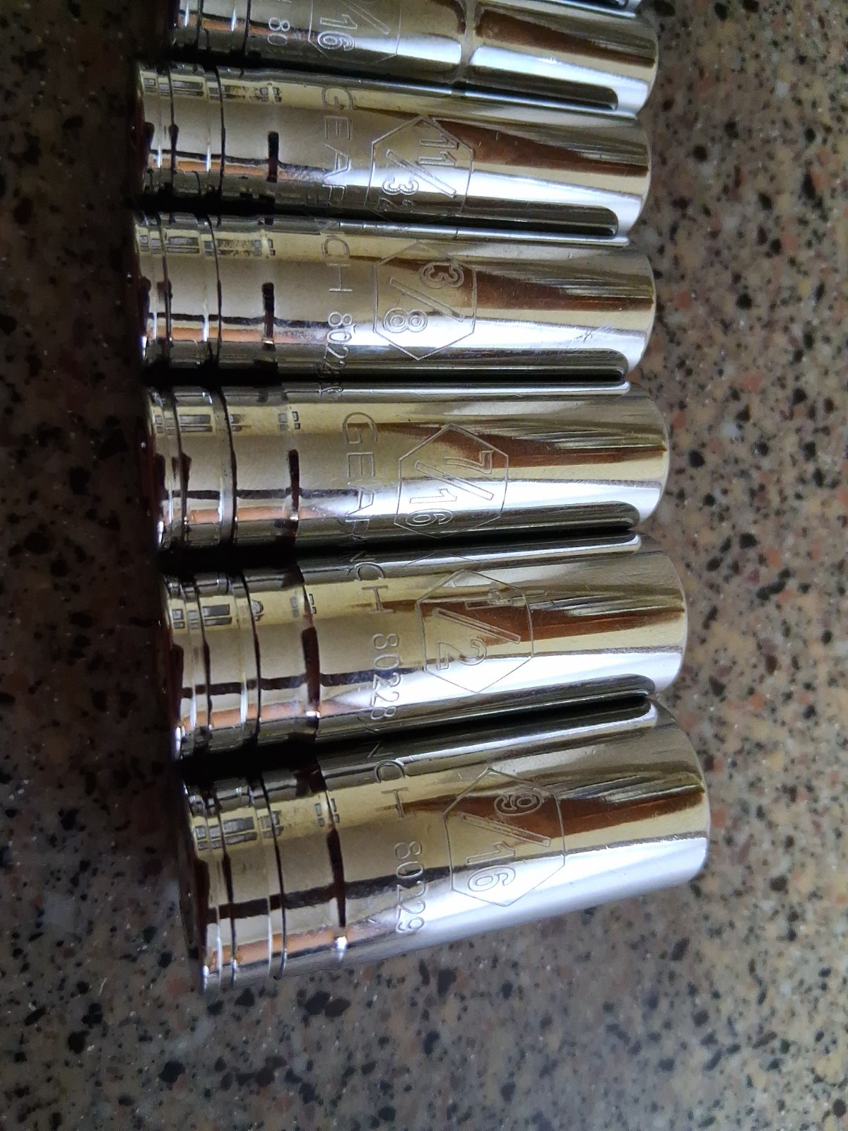 10 pc Gearwrench Deep Well 12 Point 1/4 in Drive SAE Sockets