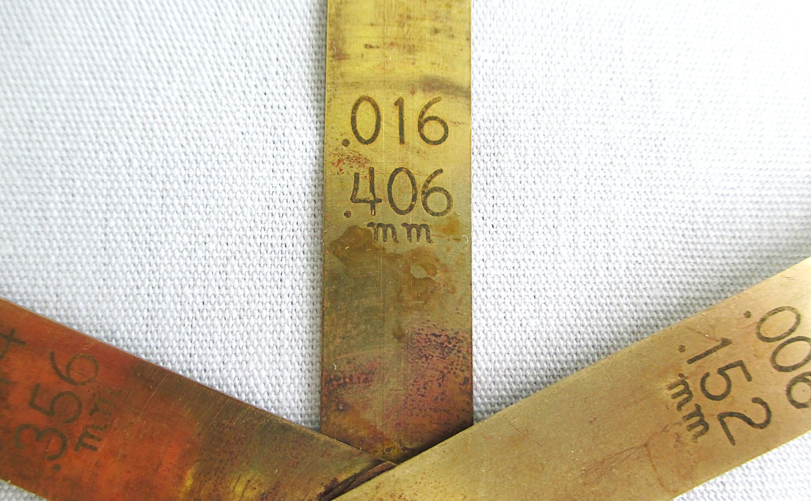 Vintage Brass Feeler Gauge 0.006, 0.008, 0.010, 0.012, 0.014 and 0.016 inches