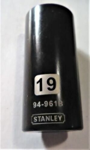 Stanley 19 mm x 3/8″socket 94-961B Black Chrome 6 Pt Free Shipping