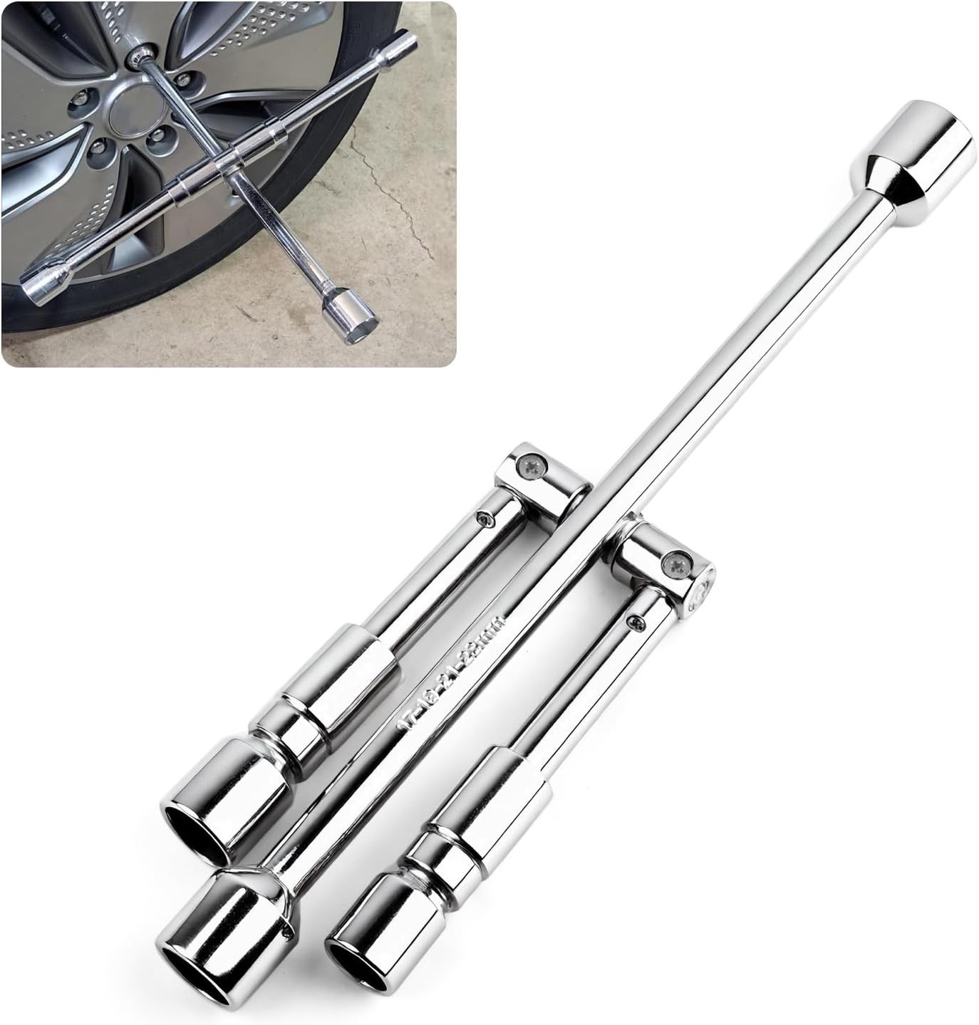 Universal Lug Nut Removal Tool,Foldable 17mm,19mm,21mm,23mm 4 Way Lug Wrench …