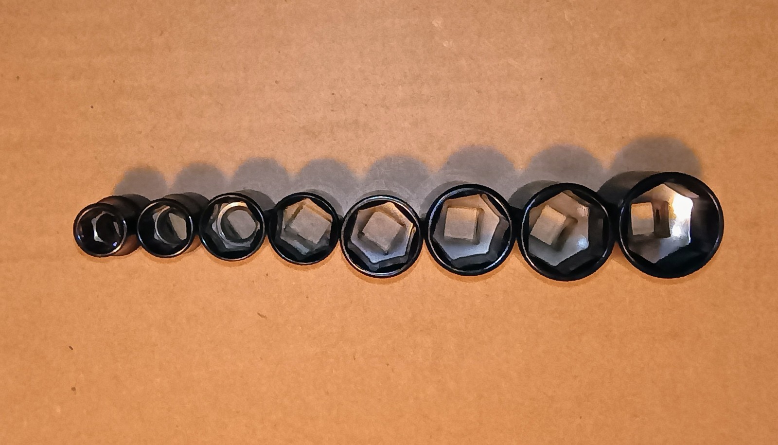 Stanley Black Chrome 8 Piece Shallow Short SAE 6 Point Socket Set For 3/8″ Drive
