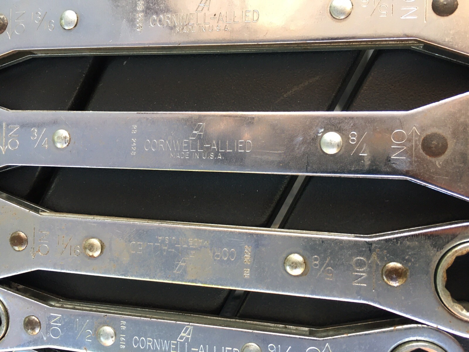 Cornwell Allied Made in USA set of 6 Standard SAE Ratchet Box wrench Mechanic
