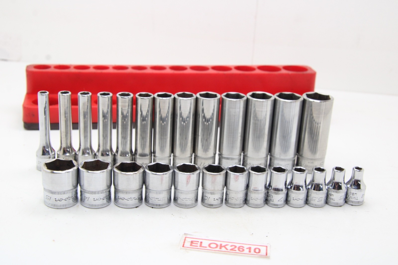 Snap On TMM & STMM 4-15mm 26 Piece 6 Point Shallow & Deep Chrome Socket Set USA