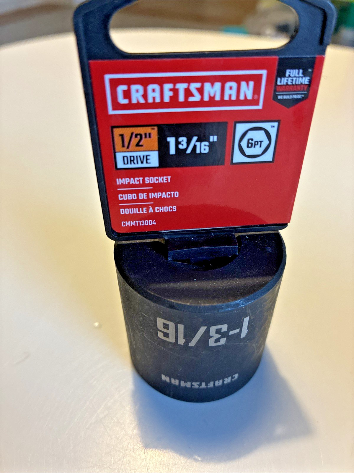 CRAFTSMAN 1/2-Inch Drive 1-3/16-Inch 6-Point StandardShallow Impact Sock