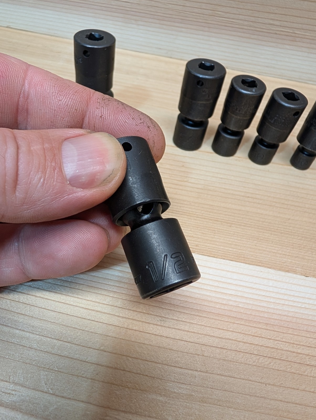 Snap On 106iptma 6 Pc SAE Shallow Swivel Impact Socket Set 1/4” Drive W/ Tray