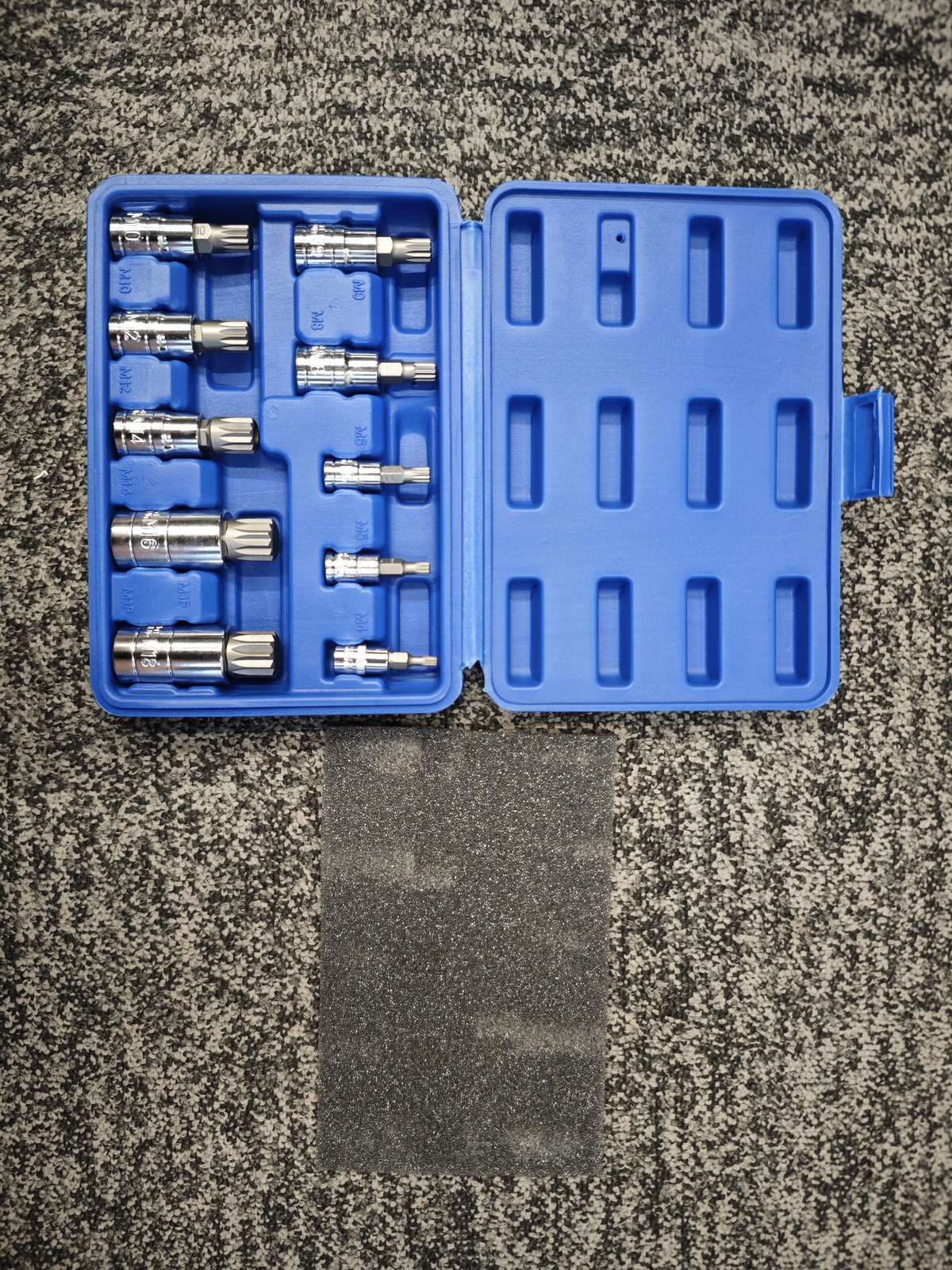 10 Pc XZN Triple Square Spline Bit Socket Set M4-M12 Metric S2 Steel with Case