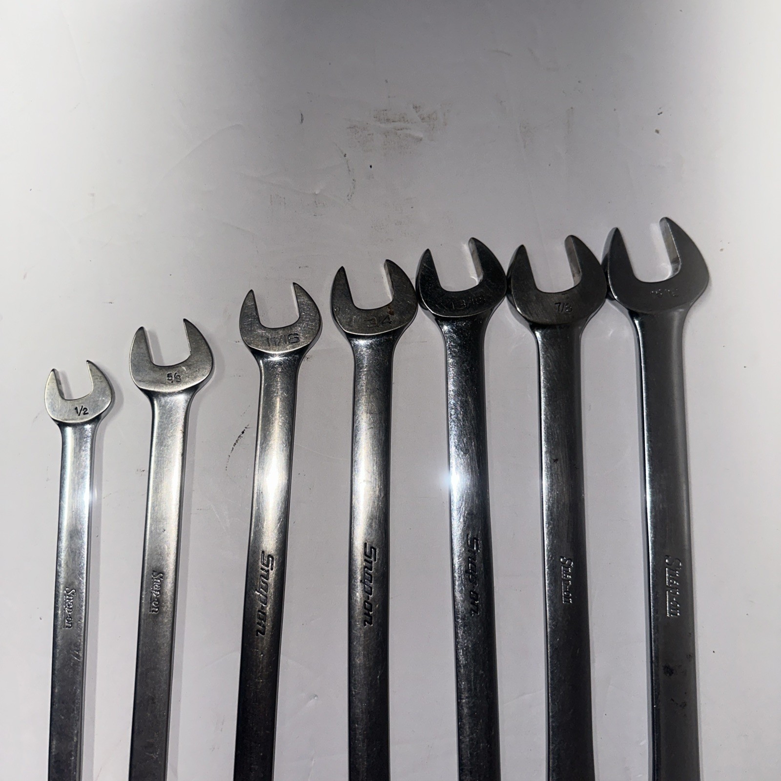 Snap On Large Wrench Tool Lot (15/16,7/8,3/4,13/16,11/16,5/8,1/2 MSRP 368.