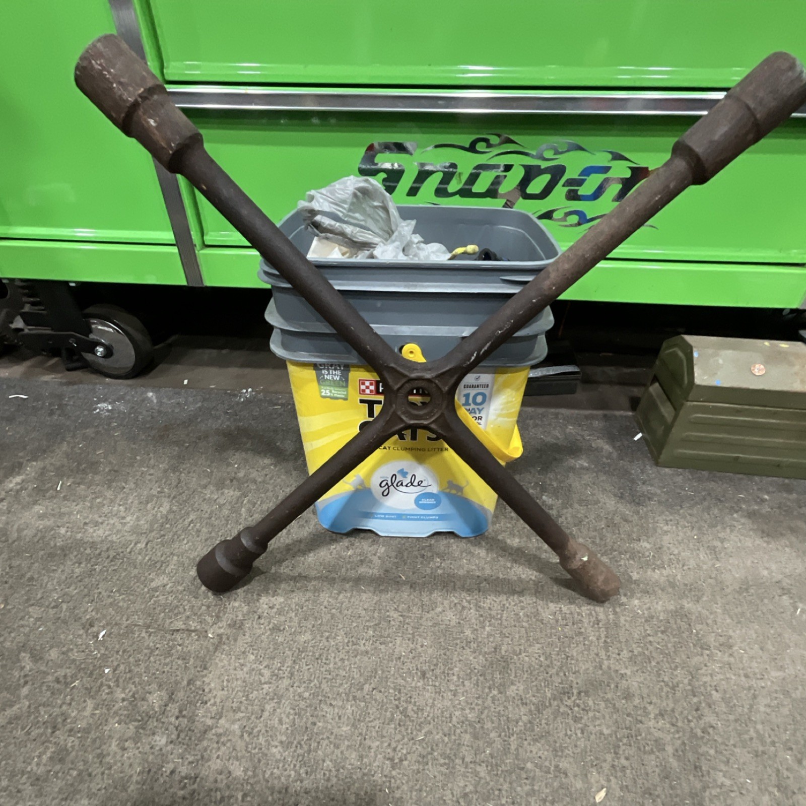 Large Four-Way Lug Wrench For Removing Wheels Off Big Trucks And Heavy Machinery
