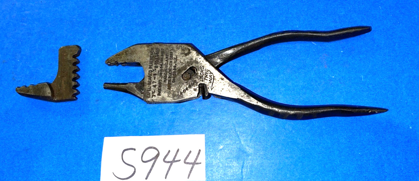 EIFEL TOOLS VINTAGE GEARED PLIERENCH 7 INCH 1 EXTRA HEAD