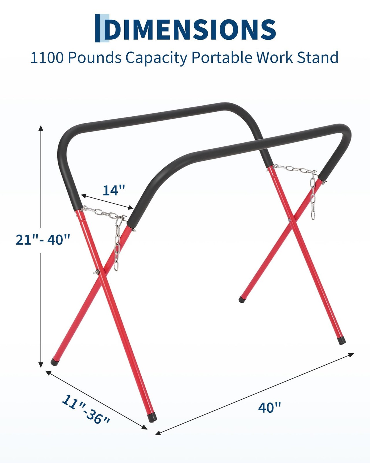 2/4pc 500lbs Heavy-Duty Portable Folding Workbench W/Adjustable Stand Powder-Coa