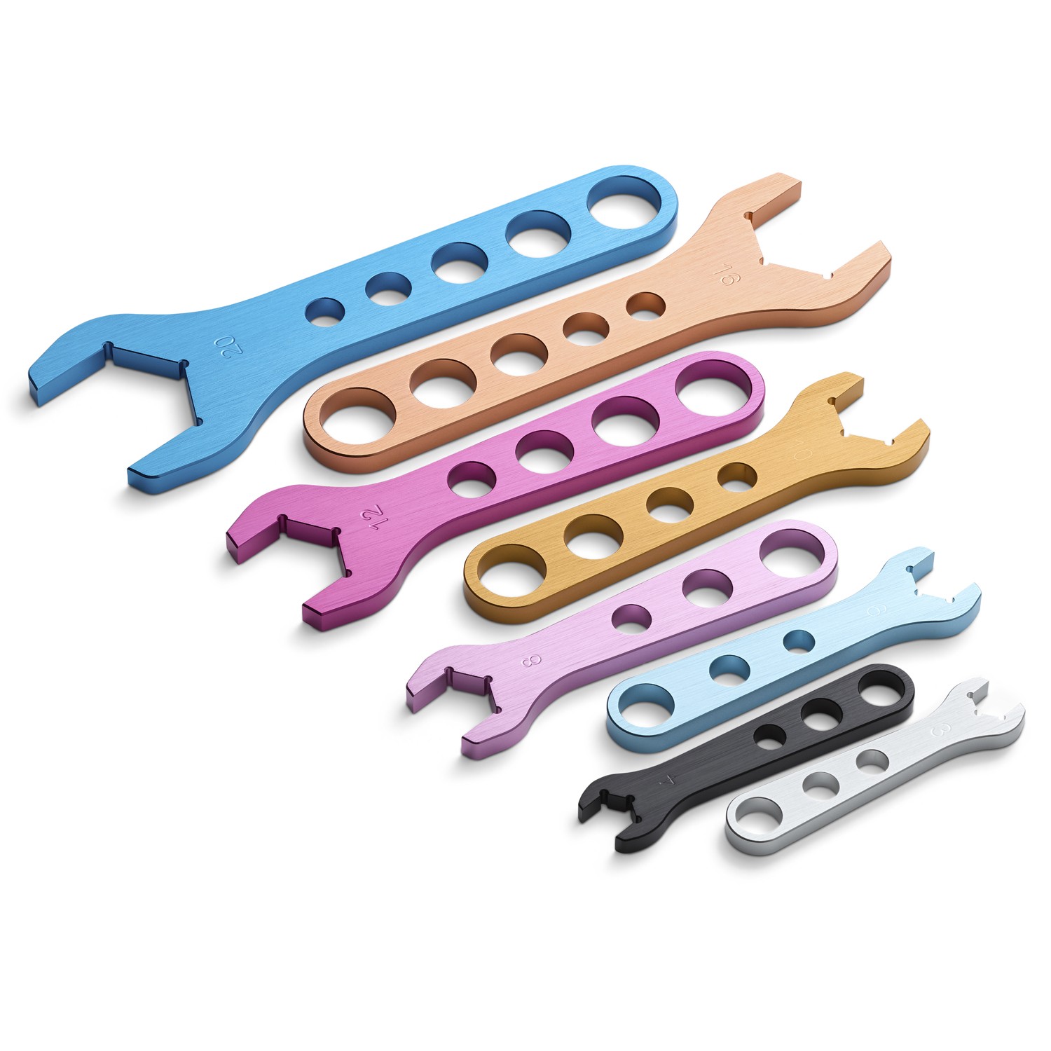 Proform Aluminum AN Wrench Set – Lightweight, Color-Coded Hex Fittings Tool Kit