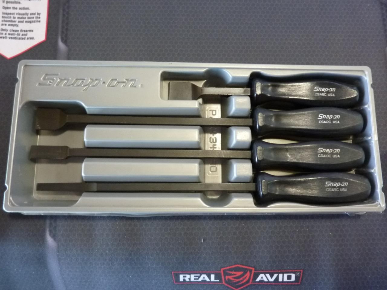 Snap-on Tools USA Classic Black Handled Rigid Carbon/Gasket Scraper 4 Pcs. Set
