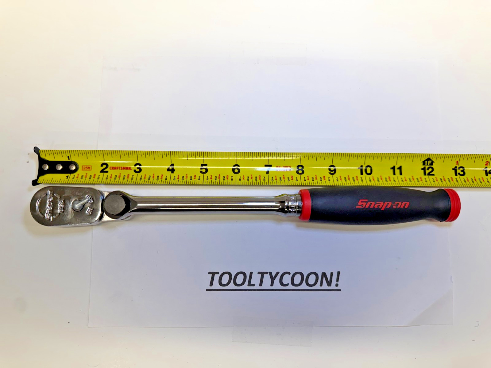 Snap-on Tools USA NEW RED 3/8″ Soft Grip Long Multi-Position Ratchet FHL80MP