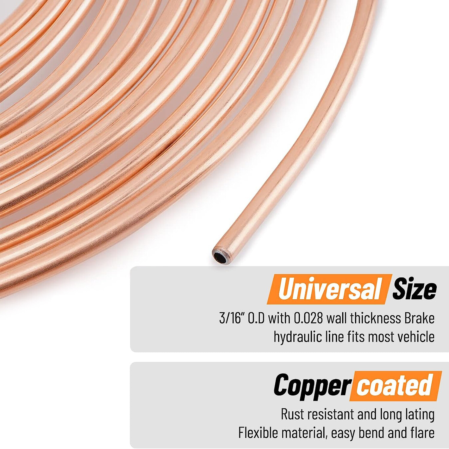 Racewill 25 ft 3/16 Copper Coated Brake Line Kit w/ Double & Single Flaring Tool