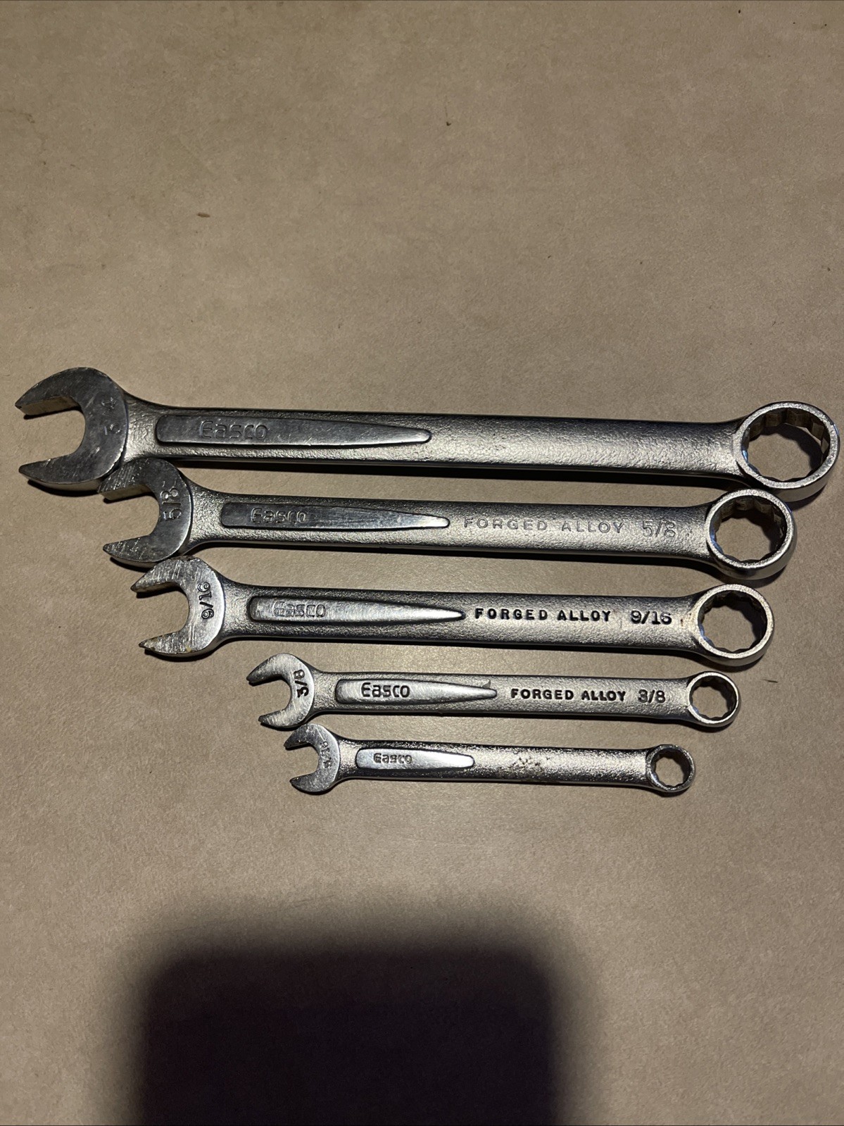 Easco Combination Wrenches 5/16 3/8 9/16 5/8 3/4 Usa Tool Lot
