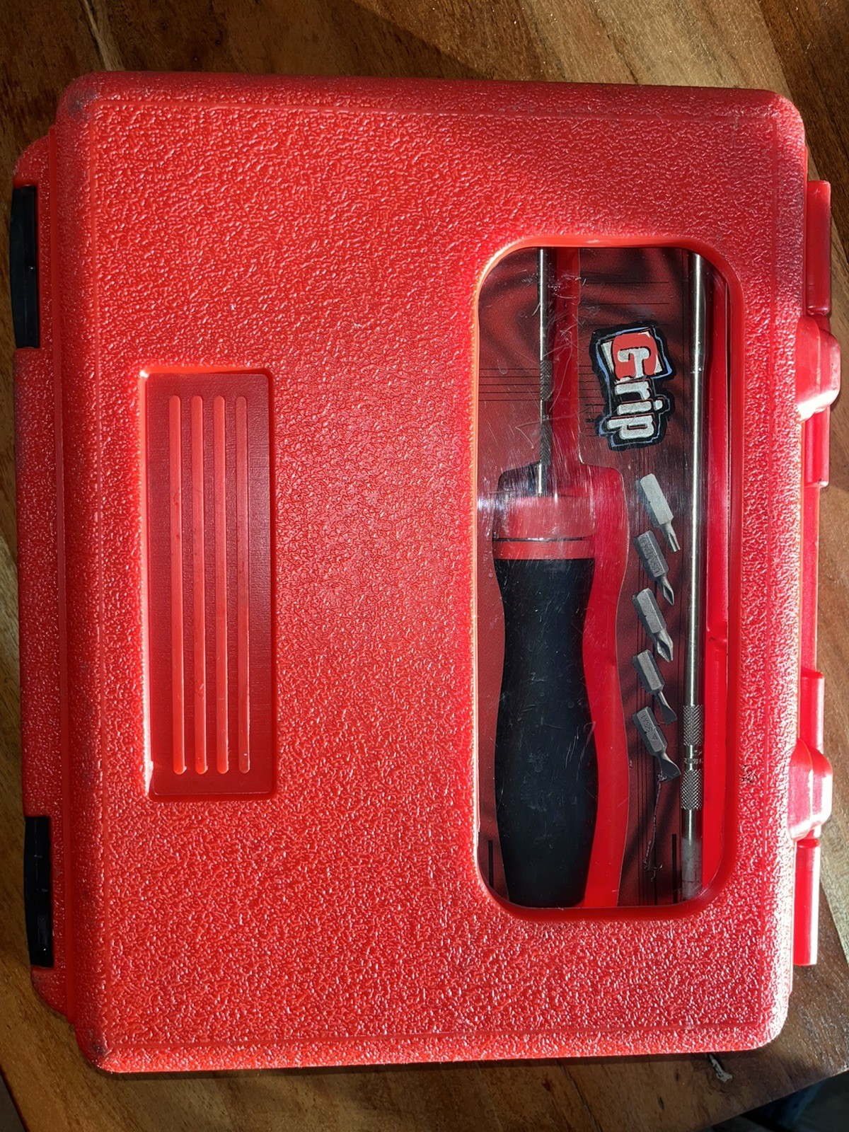Snap-on Ratcheting Screwdriver Set with Case, Bits & Extension Bars Rare Red USA
