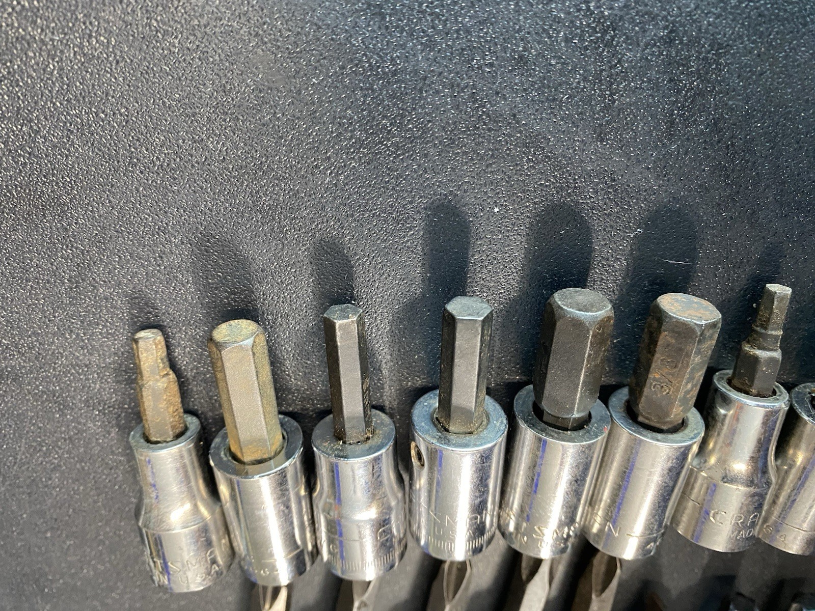 Craftsman 3/8″ 1/4” Hex/allen/ Flat/ Phillips Bit Set Mixed Lot 44 Pieces USA
