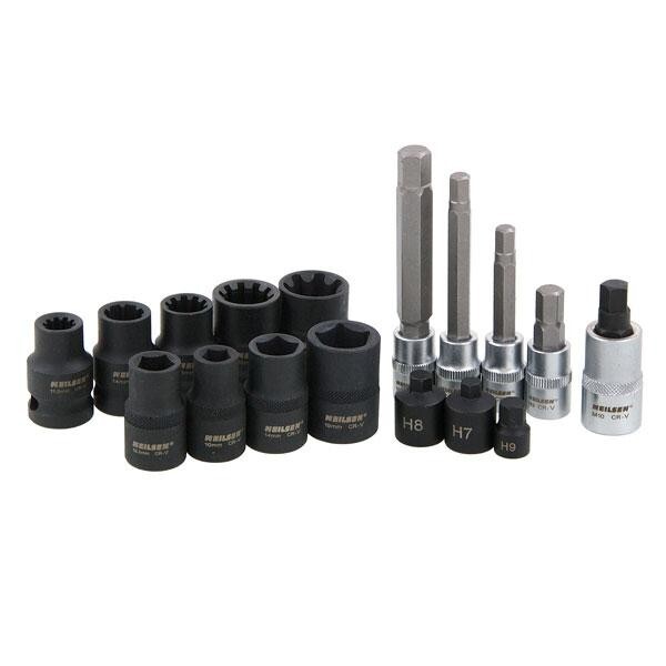 17pc Brake Caliper Bolt Master Socket & Bit Set Merc Bmw Audi Porsche Ford Vw