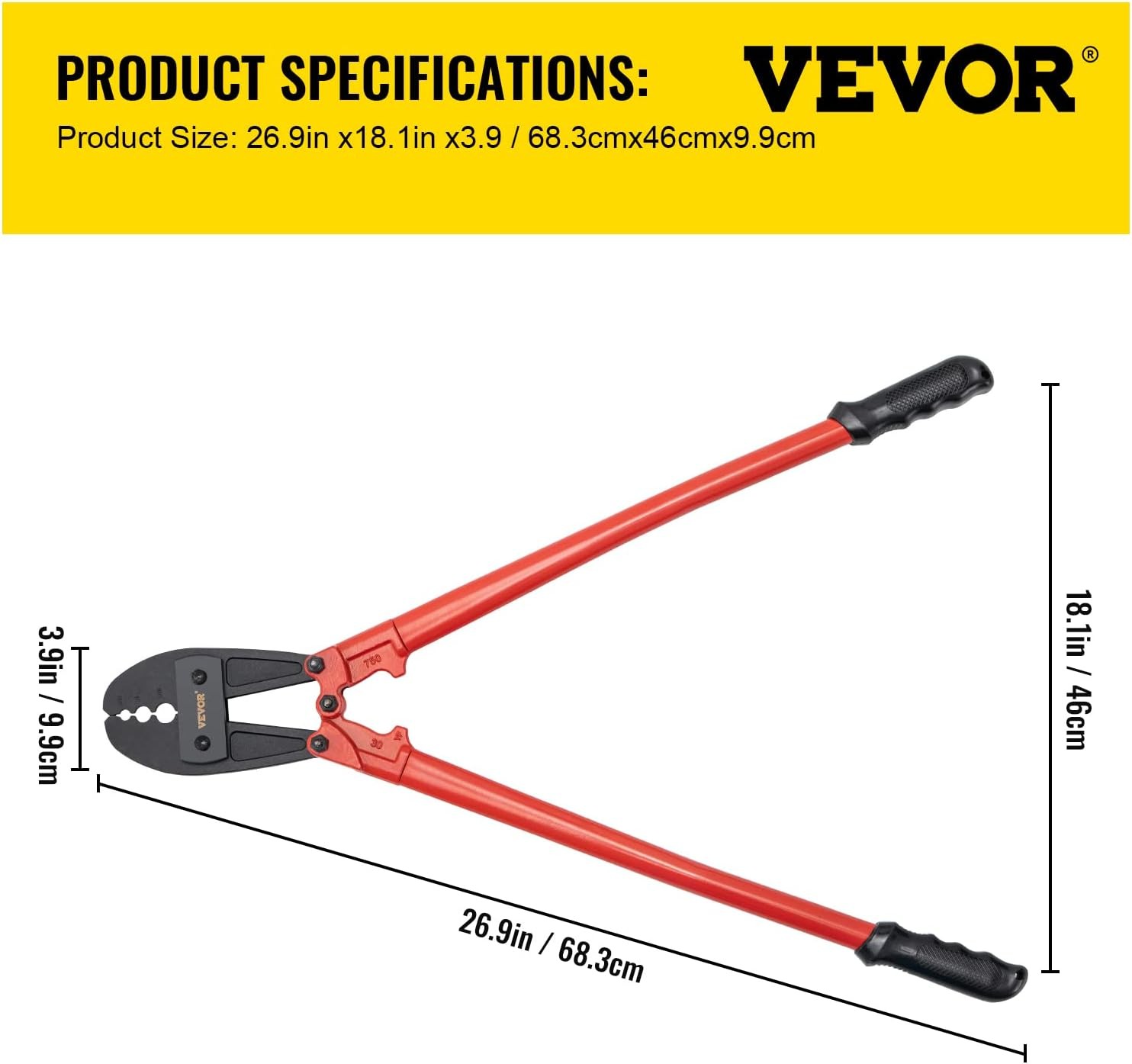 Mophorn Hand Swager Crimper 30 Inch,Swaging Tool for 5/32″ 30 Inch, Yellow