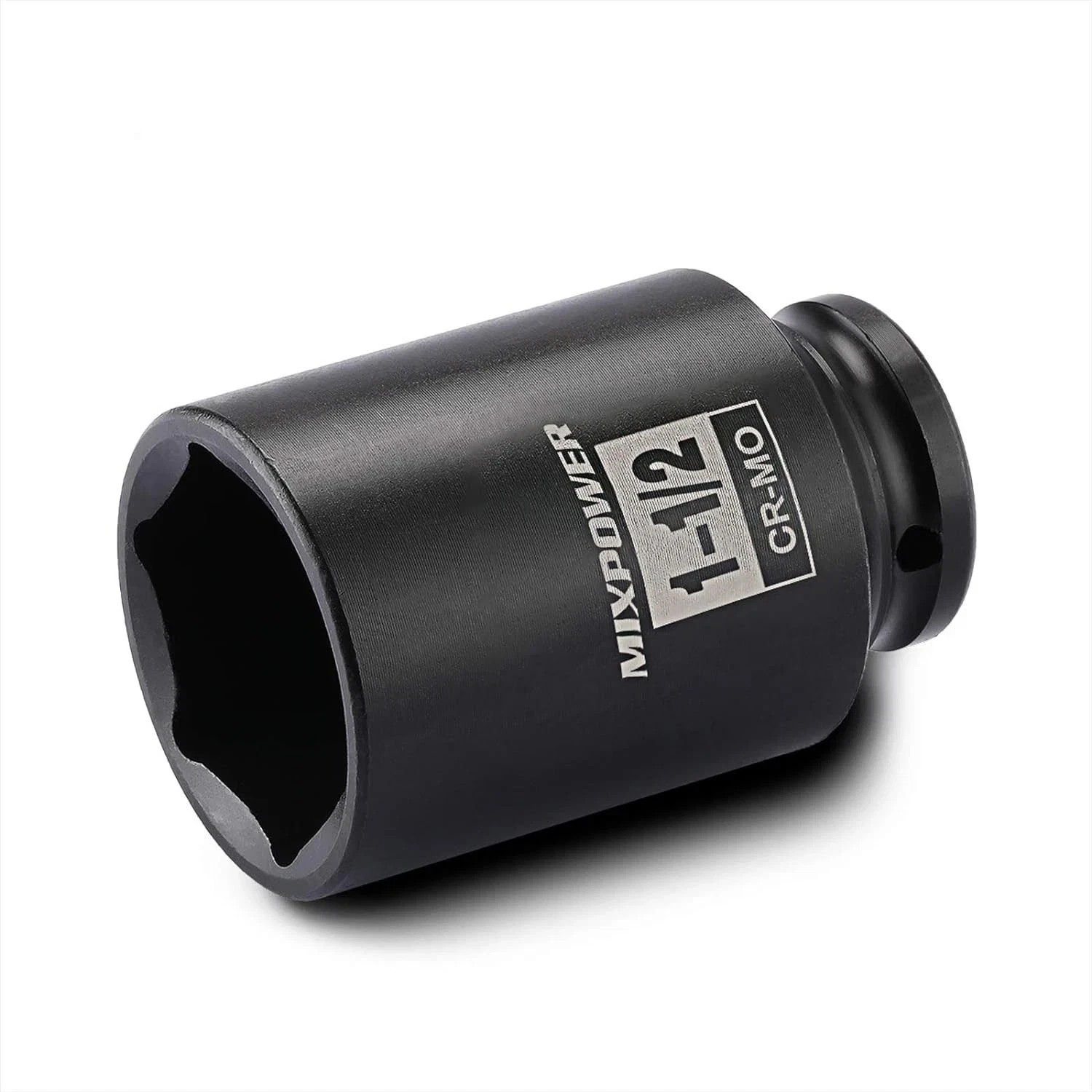 MIXPOWER 1/2 Inch Drive Deep Impact Socket 1-1/2 SAE, 1-1/2", Black