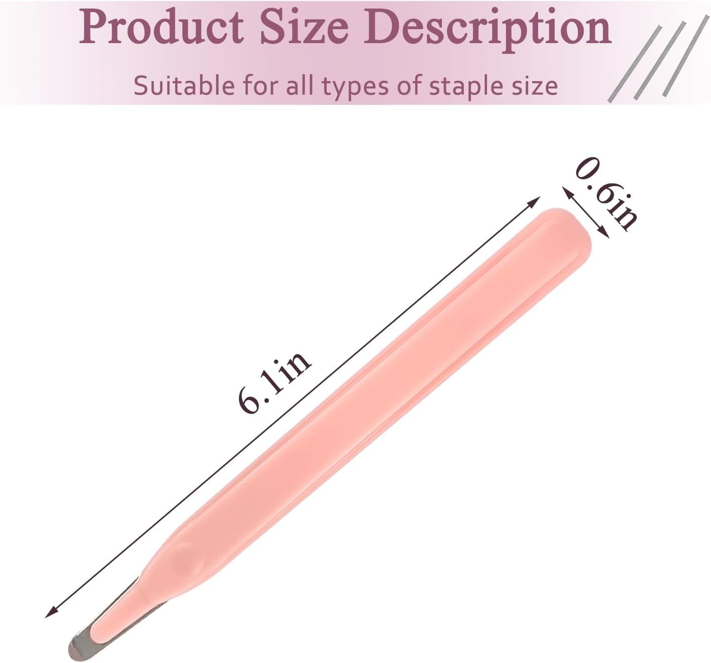 Professional Durable Staple Puller with Magnetic Tip for Easy Removal – Pink