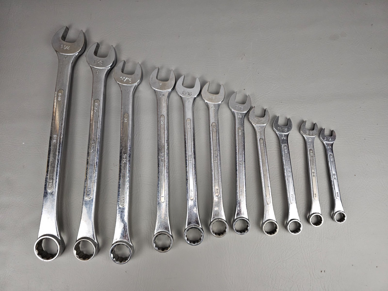 S-K 11 PIECE WRENCH SET 9/16 5/8 11/16 3/4 13/16 7/8 15/16 1″1-1/16 1-1/8 1-1/4