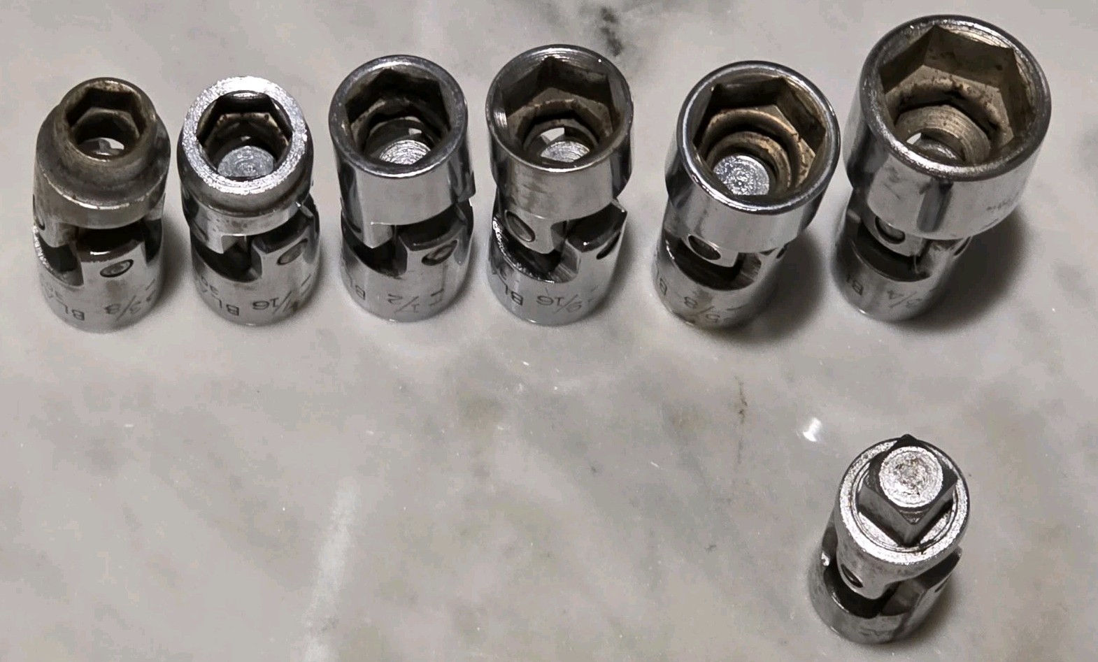 Blackhawk by Proto 3/8 Drive 7 Universal Joint Socket 3/8 7/16 1/2 9/16 5/8 3/4