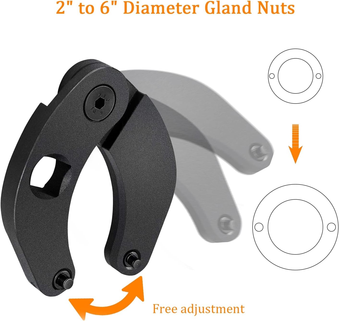 For Hydraulic Cylinders 1266 Adjustable Gland Nut Wrench Pin Spanner Tools