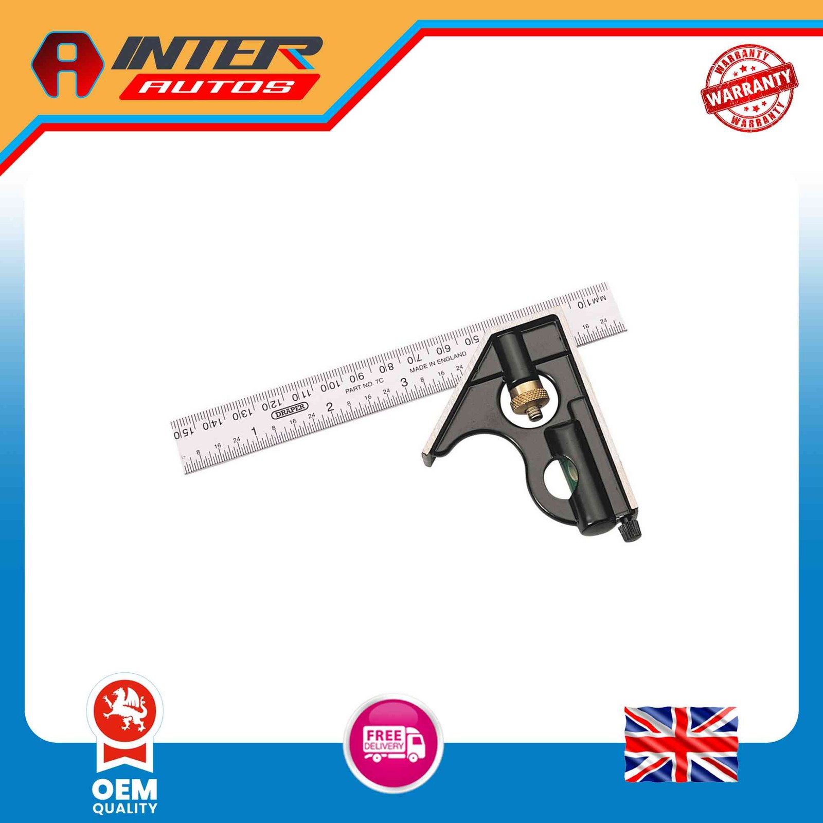 Draper Metric and Imperial Combination Square, 150mm 34702