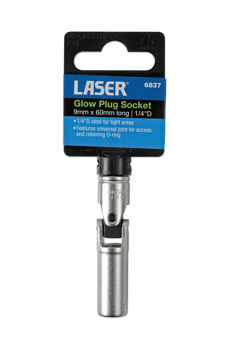 Laser 6837 Glow Plug Socket 9mm 1/4″D