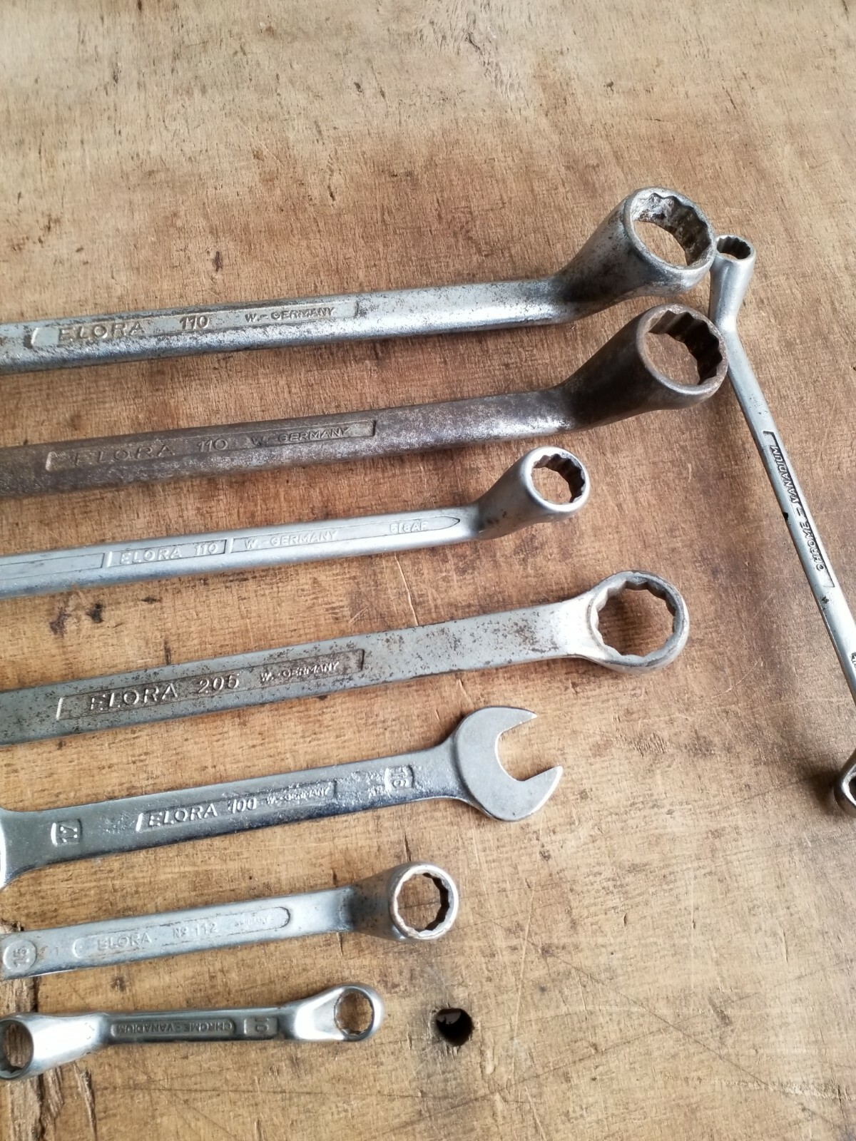 11x Vintage Elora Spanners Whitworth AF Metric Lot No287 Classic Car Mechanic