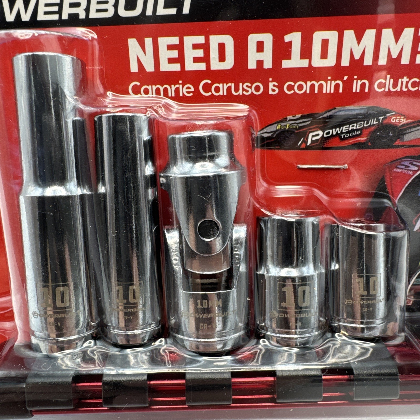NHRA 5 Pc socket set 10mm, 1/4″ & 3/8″ drive 6 & 12Pt Camrie Caruso Promo