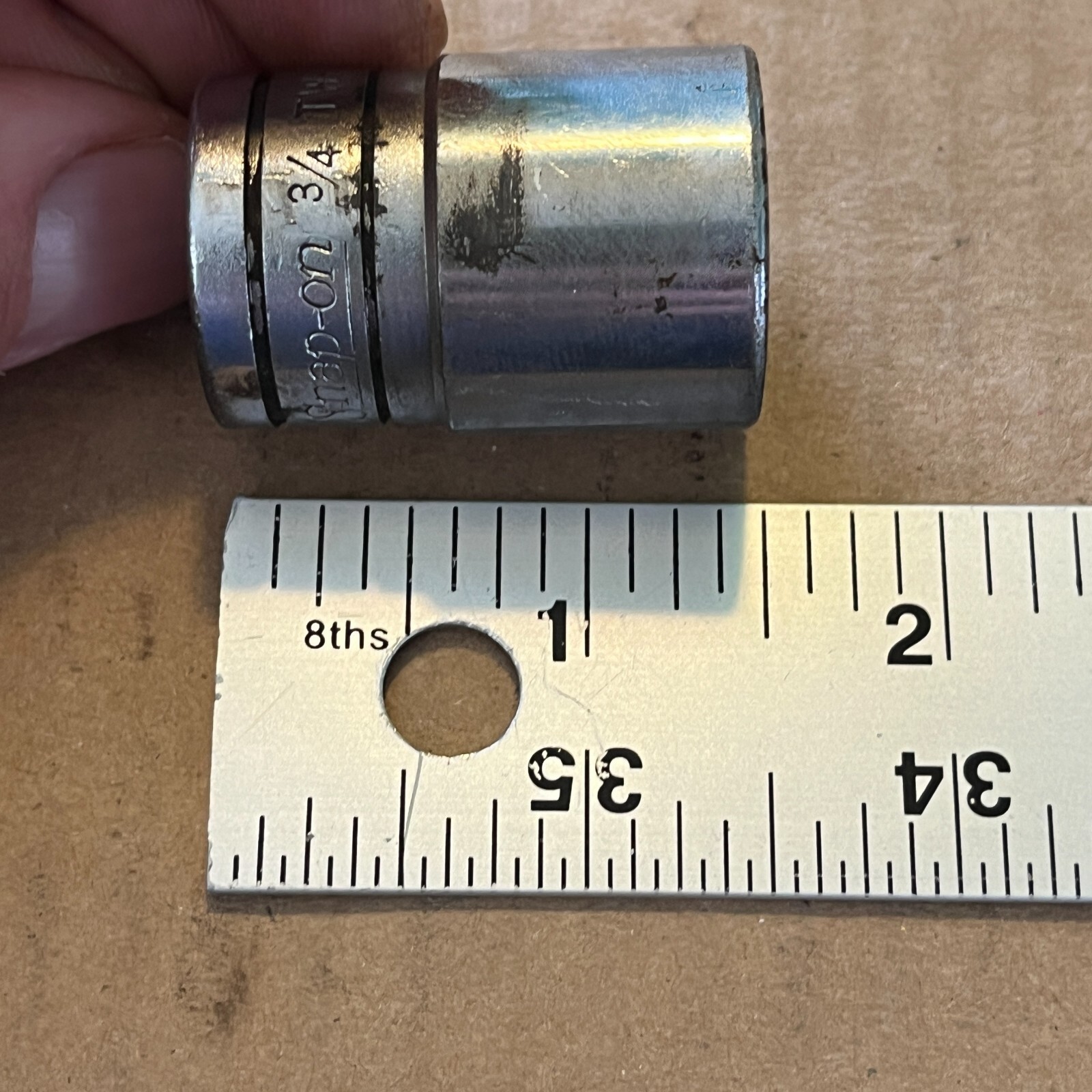 Snap-on Vintage 1/2″ Drive SAE 3/4″ Shallow 6-Point Socket TW-241