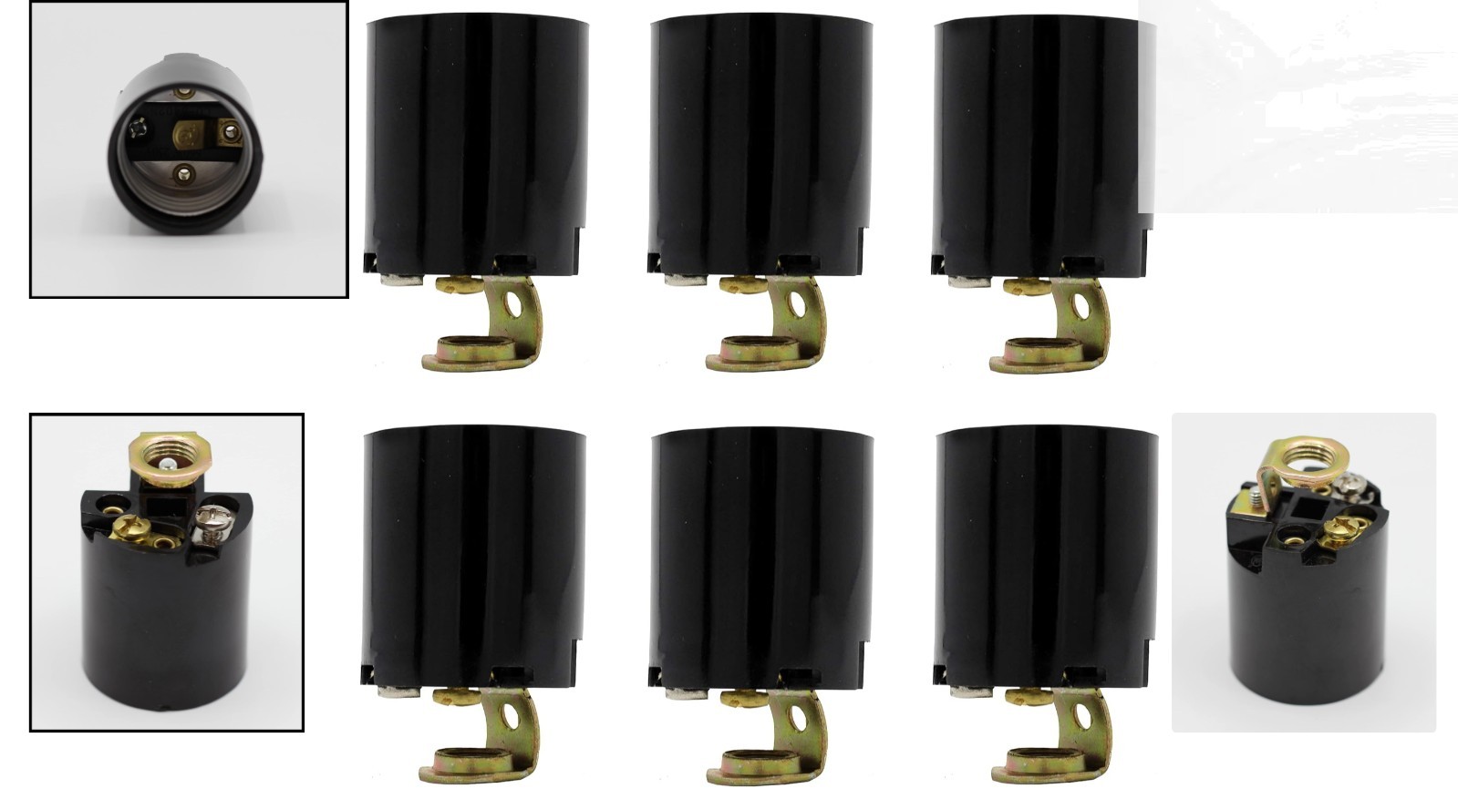 Versatile Medium Base E26 Socket – 6 Pack Keyless Fixtures for Safe Lighting
