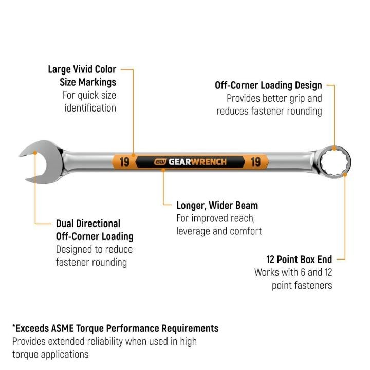Gearwrench 23 PC 12 Point Metric Hi-Viz Long Pattern Combination Wrench Set