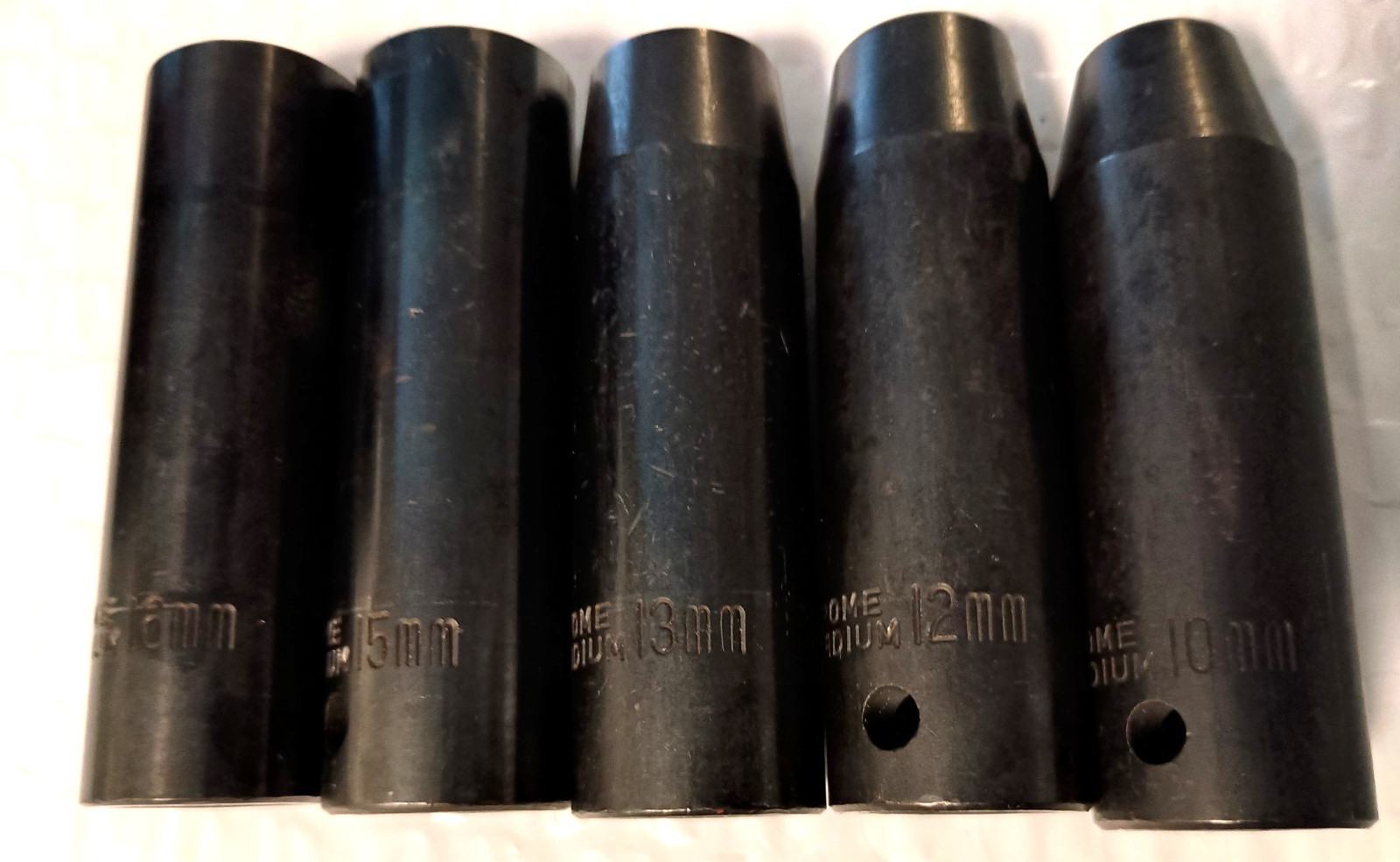 CHROME VANADIUM, 9 PC 1/2″ DR IMPACT SOCKET SET, 9 PCS. 10MM. to 24MM., 3″ DEEP