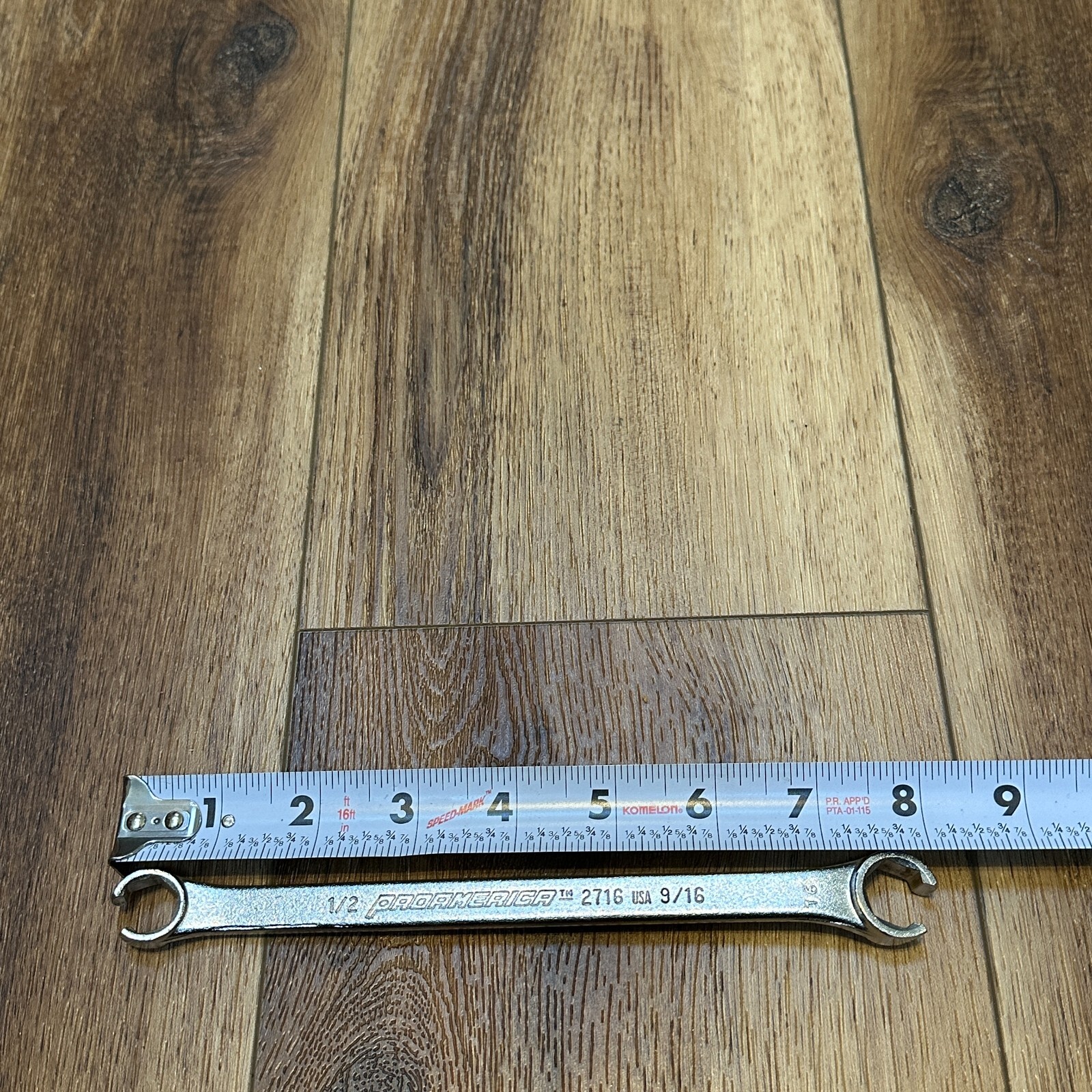 Proamerica USA 2716 1/2 x 9/16 In SAE Line Wrench Flare Nut Wrench 8″ Long