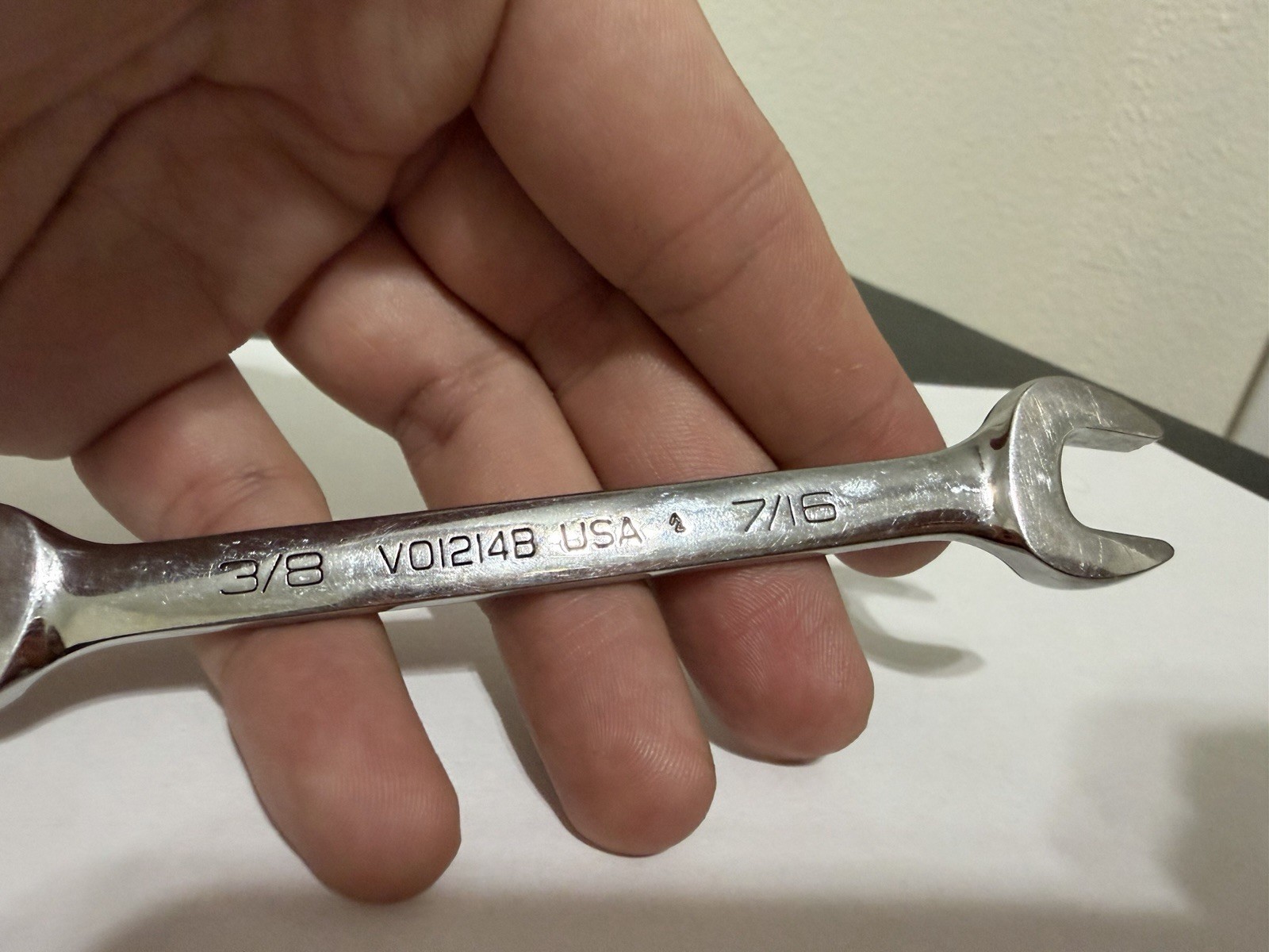 Snap-on Tools 3/8″ – 7/16″ Open Ended Wrench VO1214B USA