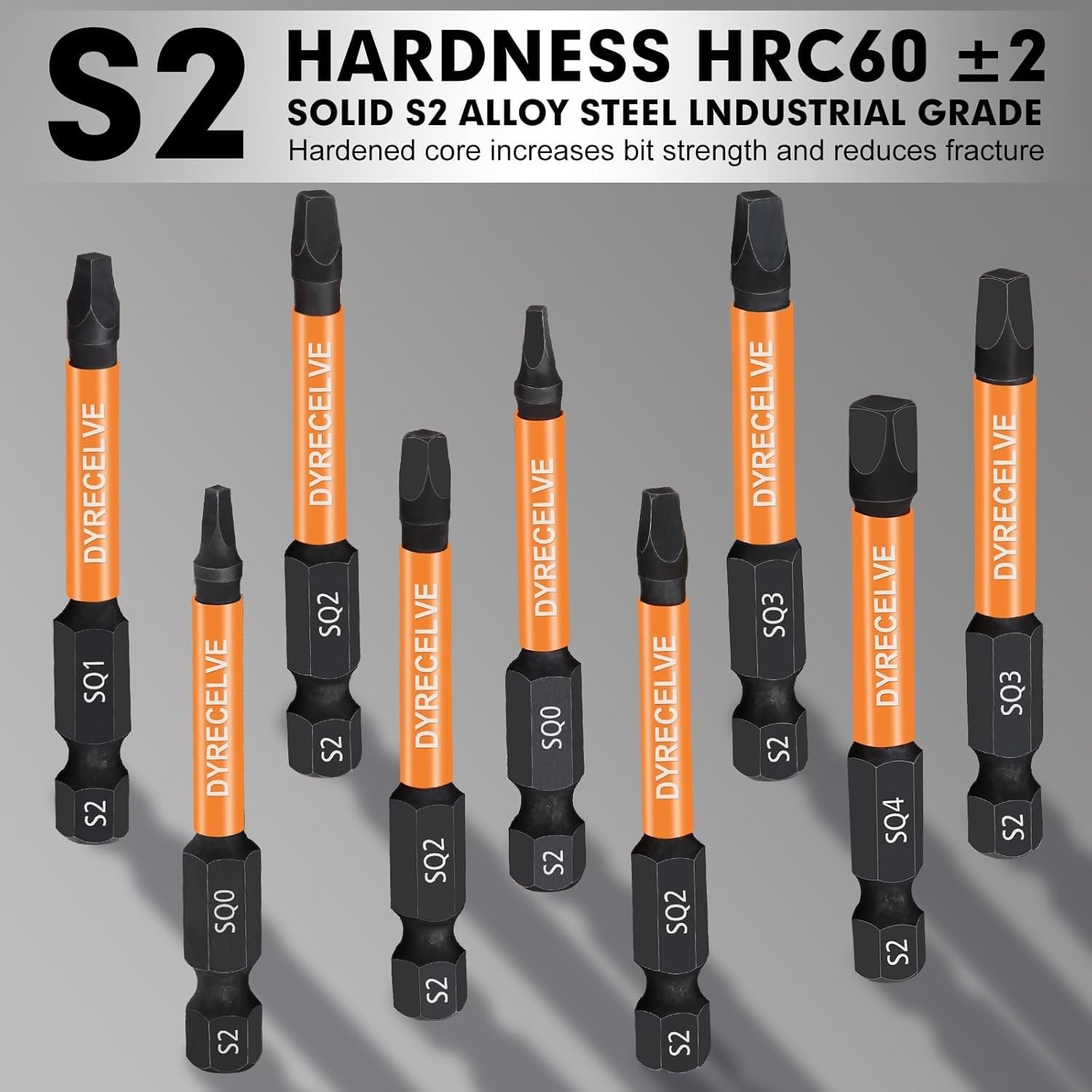 Durable Square Drive Bit Set – 12-Piece Magnetic Hex Shank Tools for All Needs