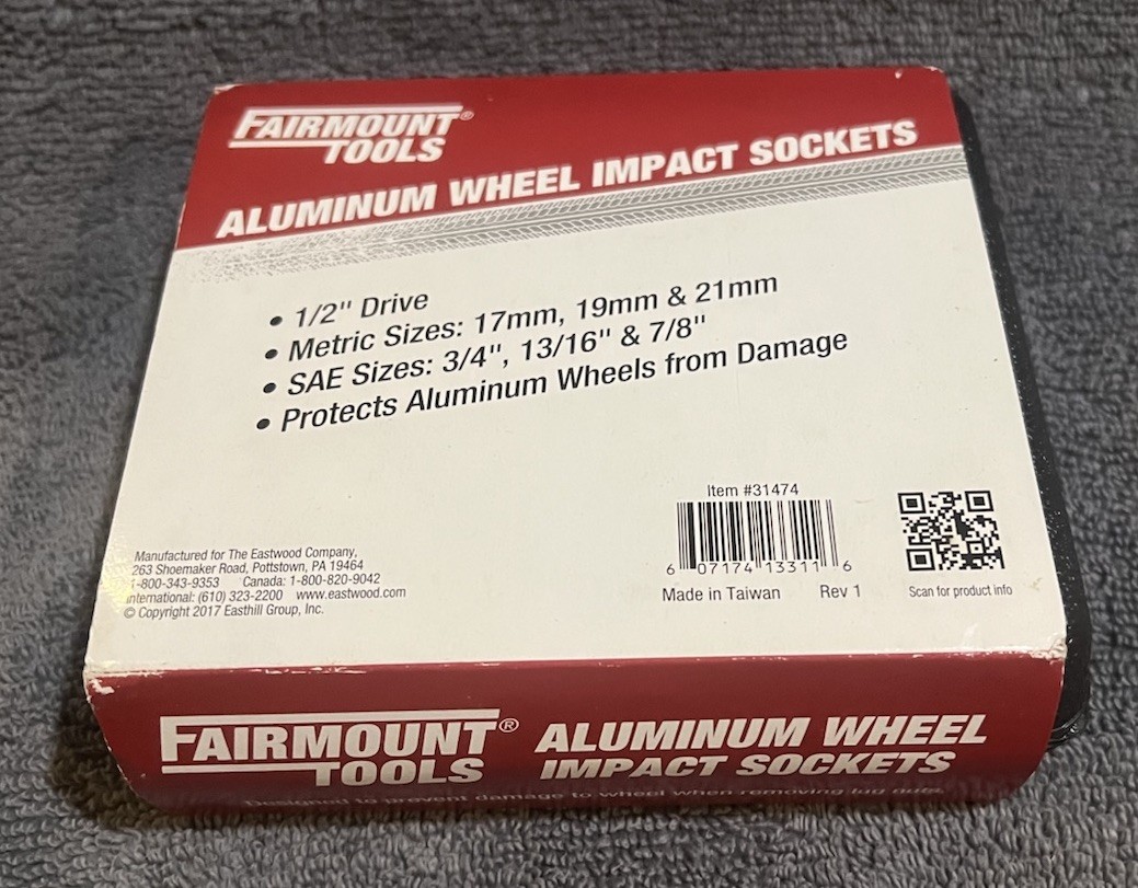 New Fairmount Tools 1/2” Drive Metric & SAE Aluminum Wheel Impact Sockets 31474