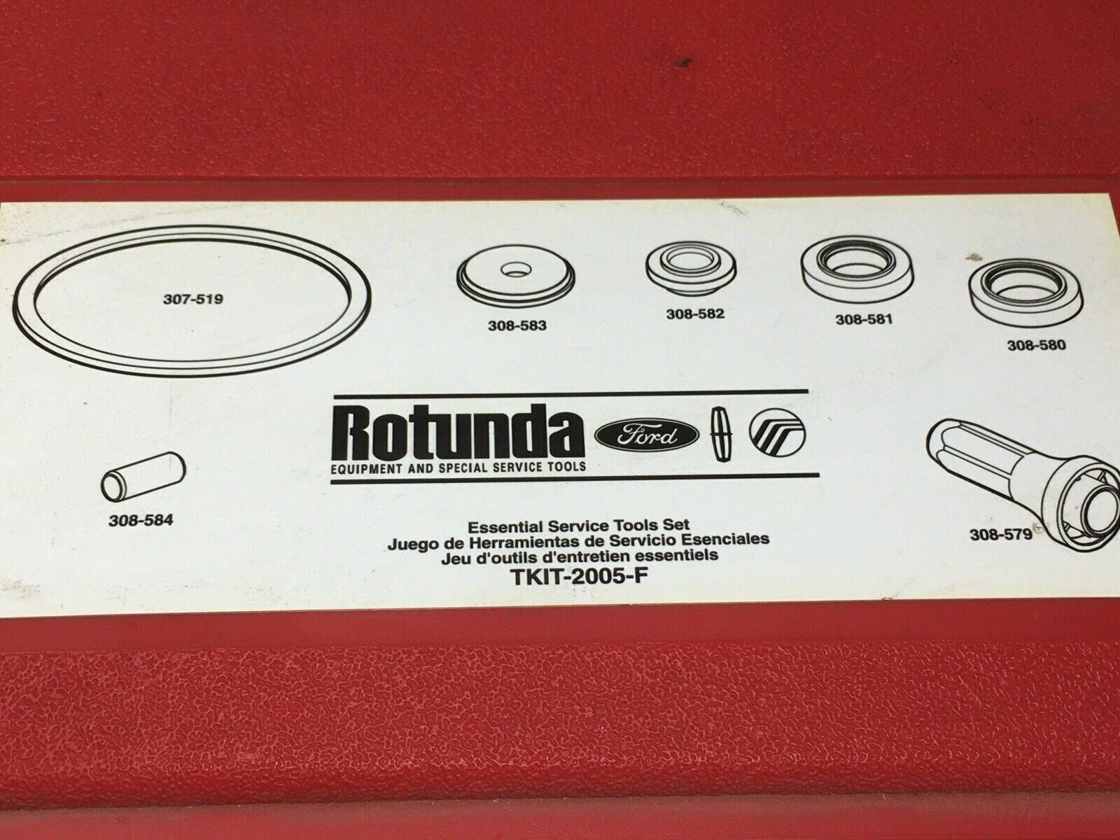 FORD ROTUNDA TOOL Kit TKIT-2005-F ESSENTIAL SERVICE TOOL SET With Case