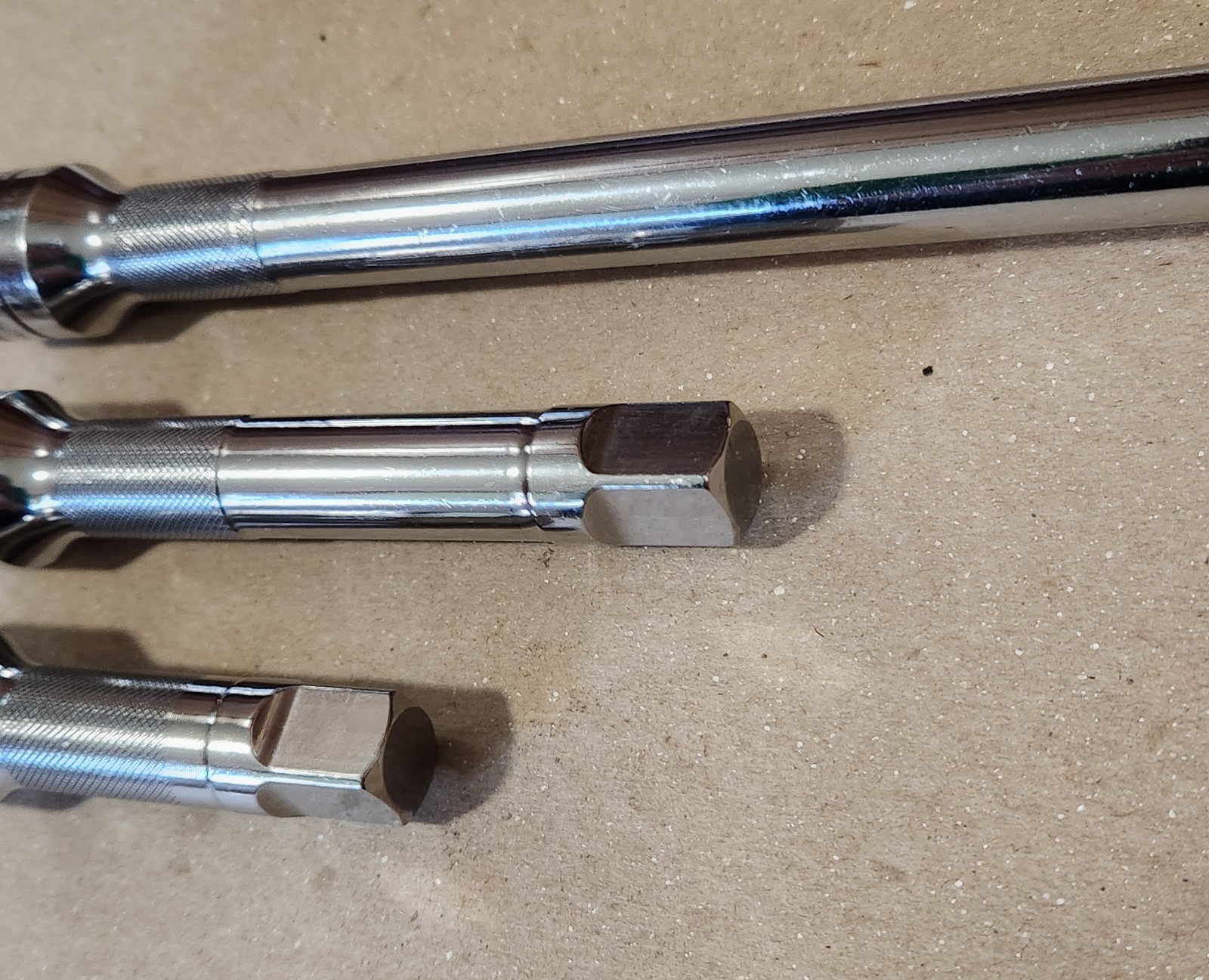 Snap On SXK3 SXK5 SXK11 3 Piece 1/2″ Drive Knurled Socket Extension Set
