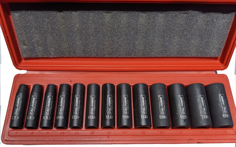 13 pc 3/8″ Dr. 6 POINT Metric Deep Impact Socket Chrome Vanadium CRV Set