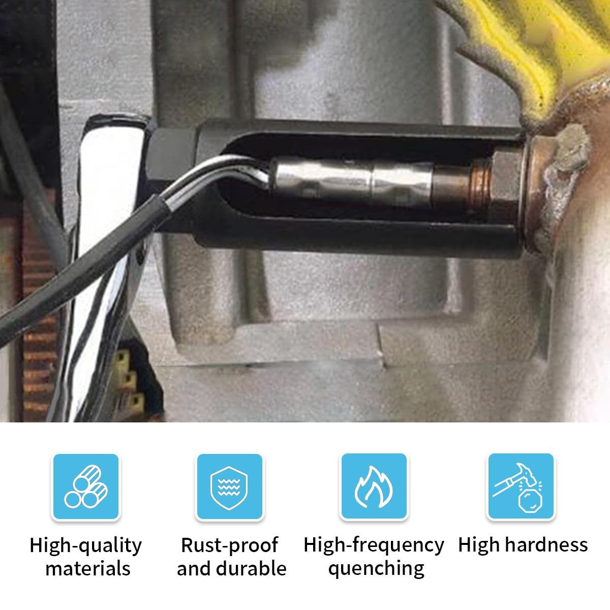 Car Oxygen Sensor Socket with Side Wire Cutout, 3/8 Inch Drive ×7/8 Inch 22mm…