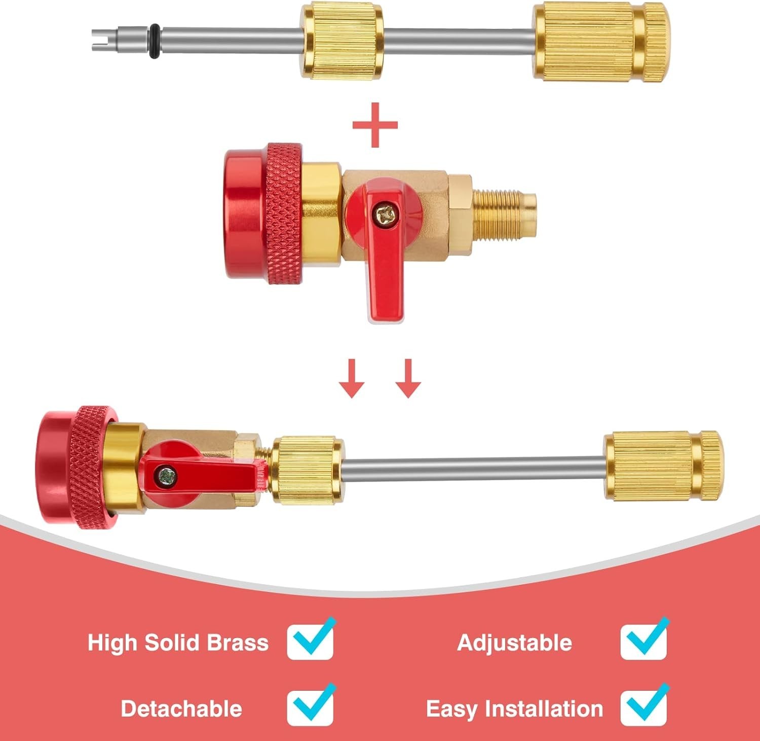 Professional R134A Valve Core Remover & Installer Tool Kit for AC Systems