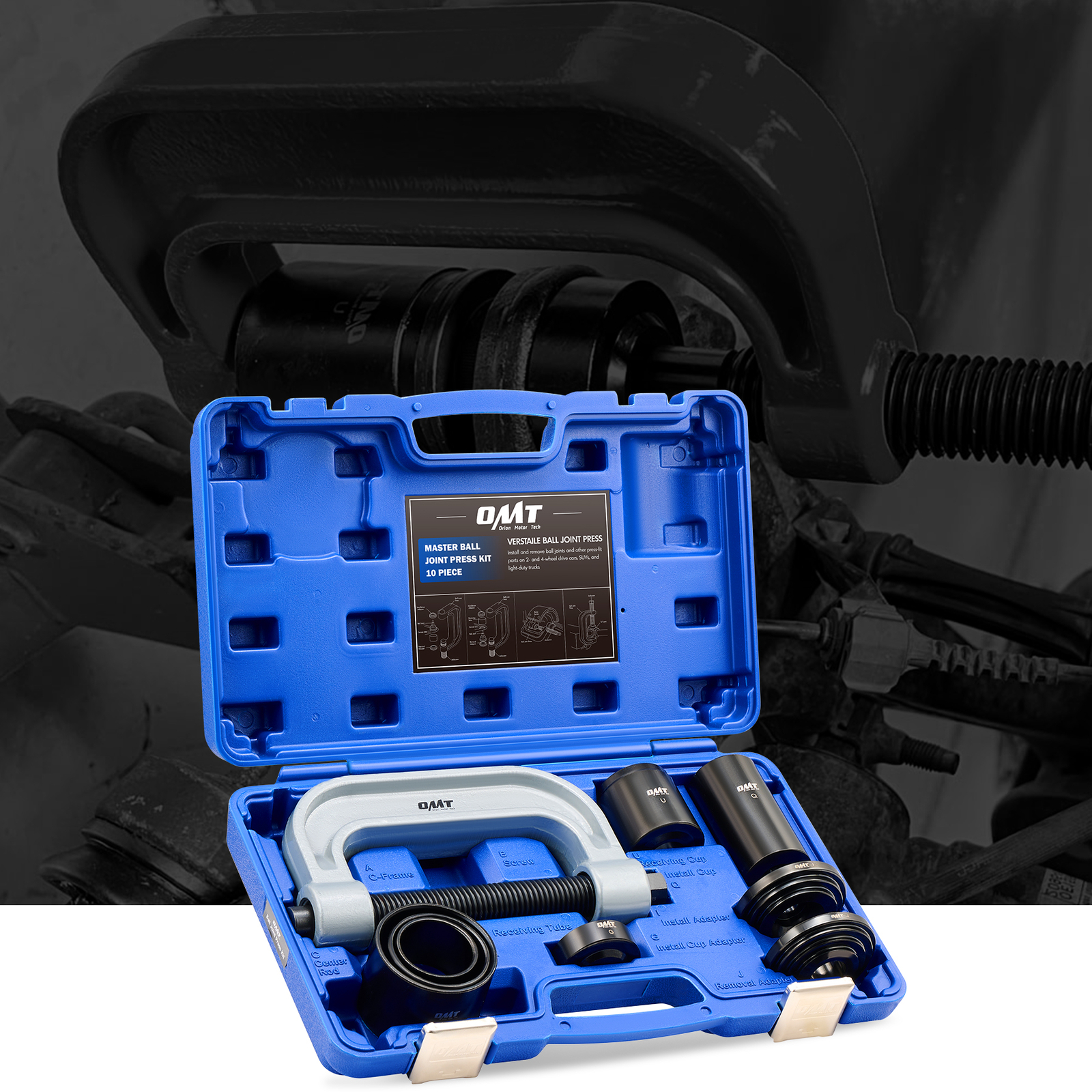 Heavy Duty 4 in 1 Ball Joint Press & U Joint Removal Tool Kit w 4×4 Adapter OMT