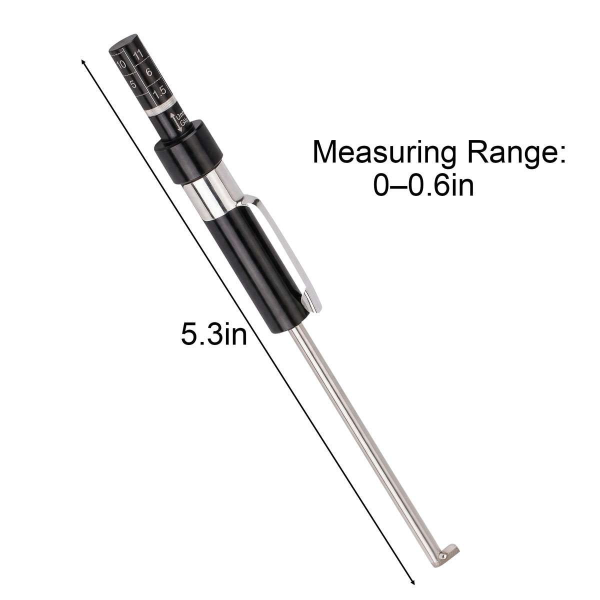 Brake Pad Thickness Gauge Measure Tool w/ Scale car Detection Pen Base Plate 6mm